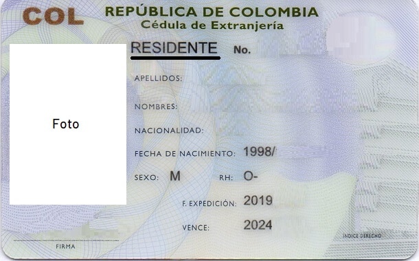 cédula de extranjería residente colombia